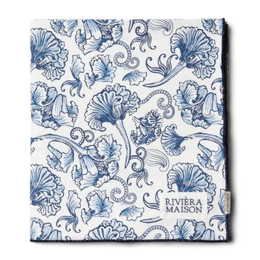 Riviera Maison tablecloth white with blue floral print, large rectangular tablecloth 270x150 cm cotton table linen - Floral Island Table Cloth - (LxW) 270x150 on sale